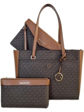 Michael Kors Dark Brown and Tan Tote